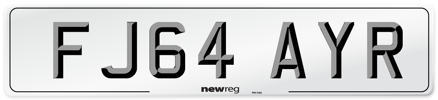 FJ64 AYR Number Plate from New Reg